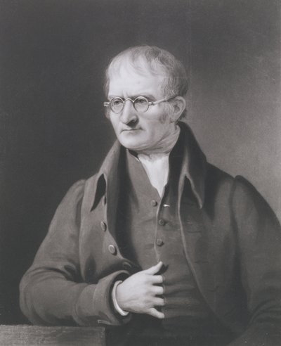 Portret van John Dalton (1766-1844) gegraveerd door C. Turner door James Lonsdale